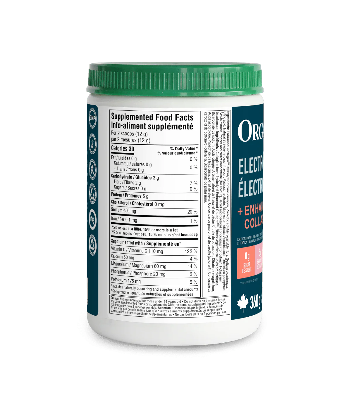 Electrolytes + Enhanced Collagen - Juicy Strawberry Peach 360 g - Image 3